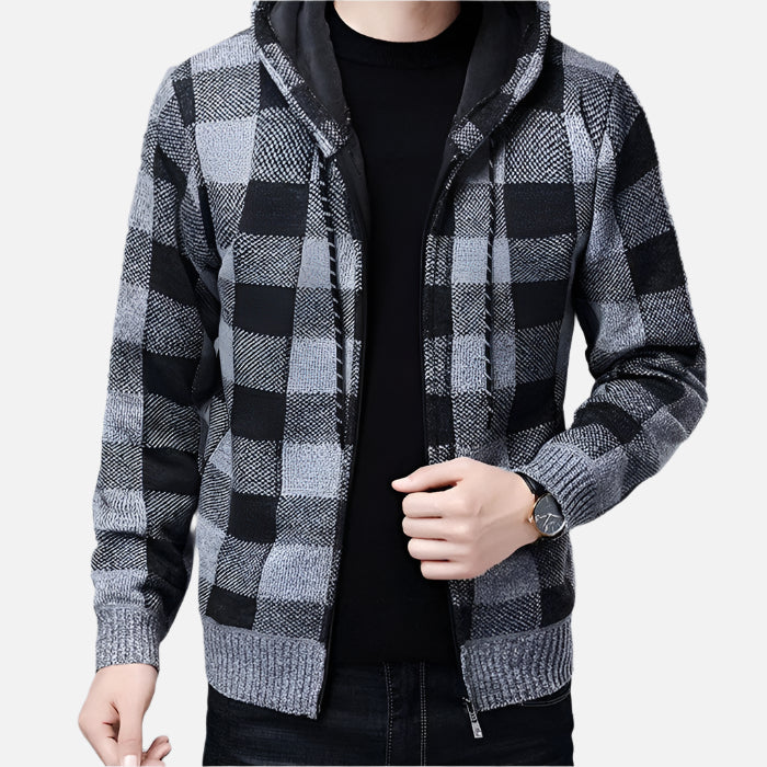 Jaqueta Masculina Xadrez com Capuz - Lojas Firenzo