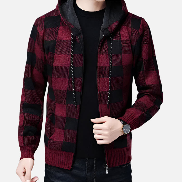 Jaqueta Masculina Xadrez com Capuz - Lojas Firenzo