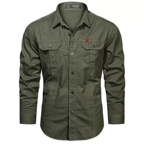 Camisa Masculina Manga Longa Militar - Lojas Firenzo