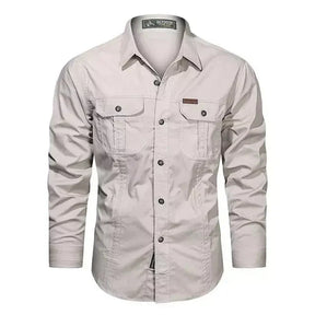 Camisa Masculina Manga Longa Militar - Lojas Firenzo