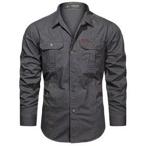 Camisa Masculina Manga Longa Militar - Lojas Firenzo