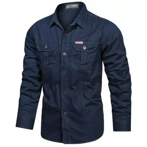 Camisa Masculina Manga Longa Militar - Lojas Firenzo