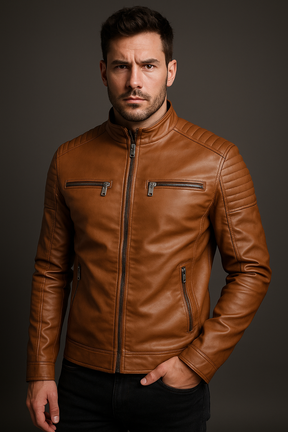 Jaqueta Masculina Couro Italiana - Lojas Firenzo
