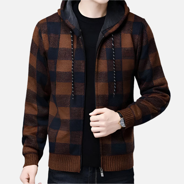 Jaqueta Masculina Xadrez com Capuz - Lojas Firenzo