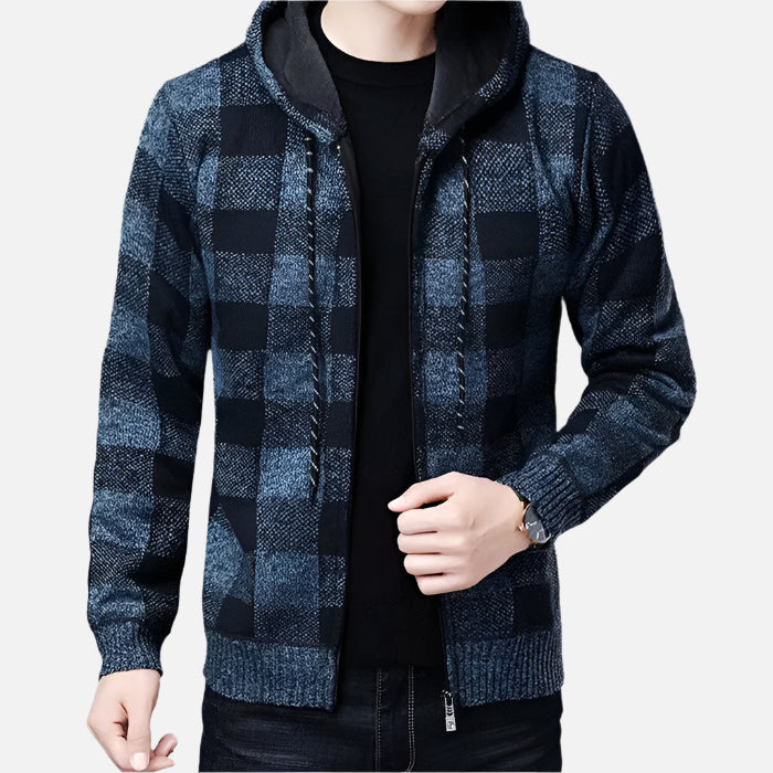 Jaqueta Masculina Xadrez com Capuz - Lojas Firenzo