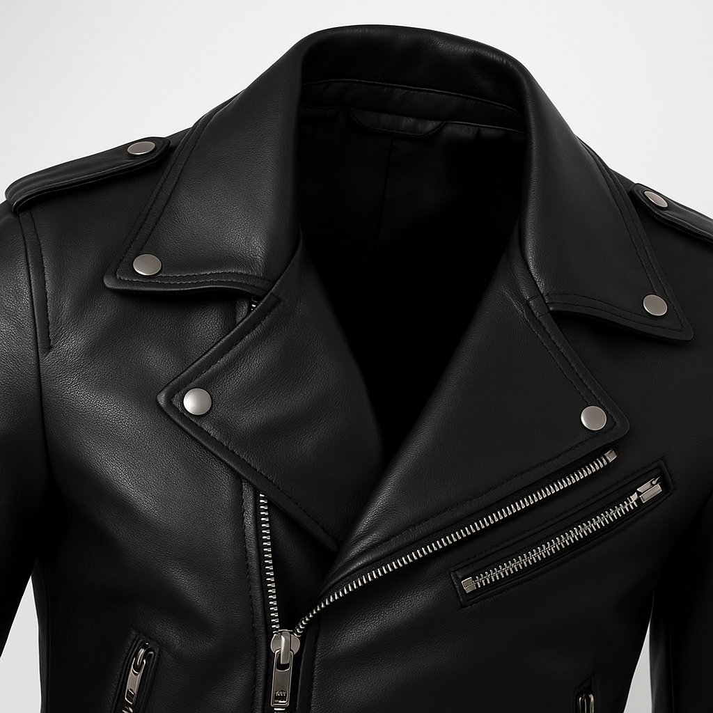 Jaqueta Masculina de Couro Nobre com Cinto Frontal - Lojas Firenzo