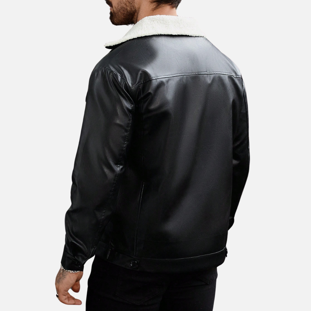 Jaqueta de Couro Masculina Firenzo com Gola Forrada - Lojas Firenzo
