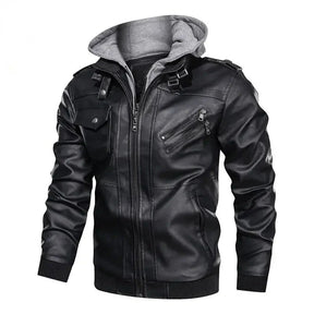 Jaqueta de Couro Masculina com Capuz - Lojas Firenzo