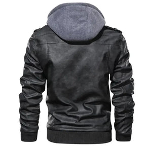 Jaqueta de Couro Masculina com Capuz - Lojas Firenzo