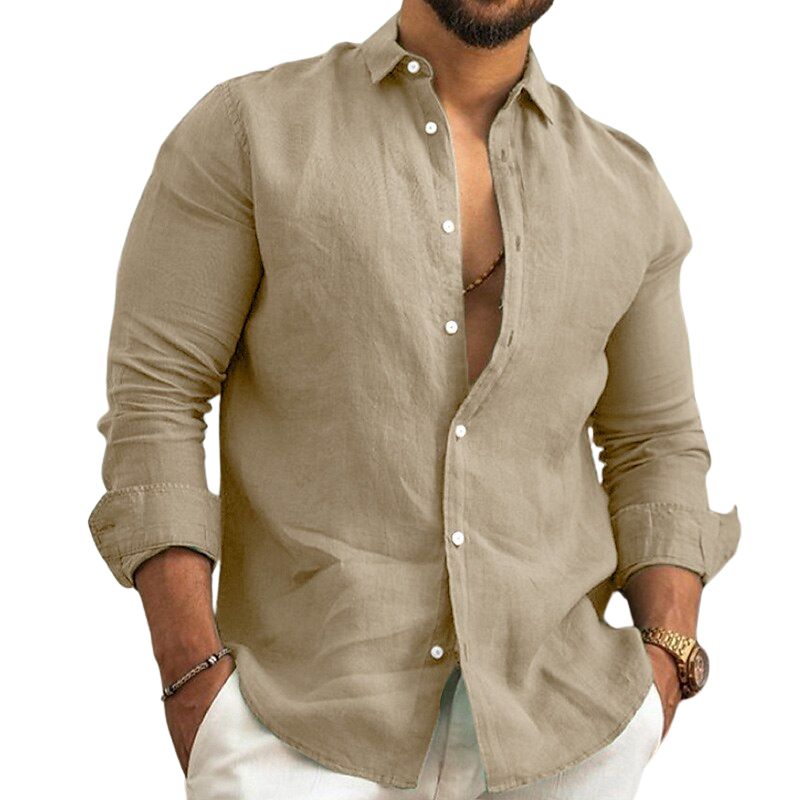 (PAGUE 1 LEVE 2) Camisa de Linho Premium Masculina + BRINDE